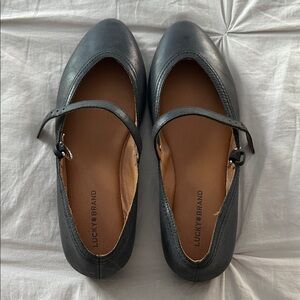 Lucky Brand Dark Navy Mary Jane Flats with Adjustable Strap